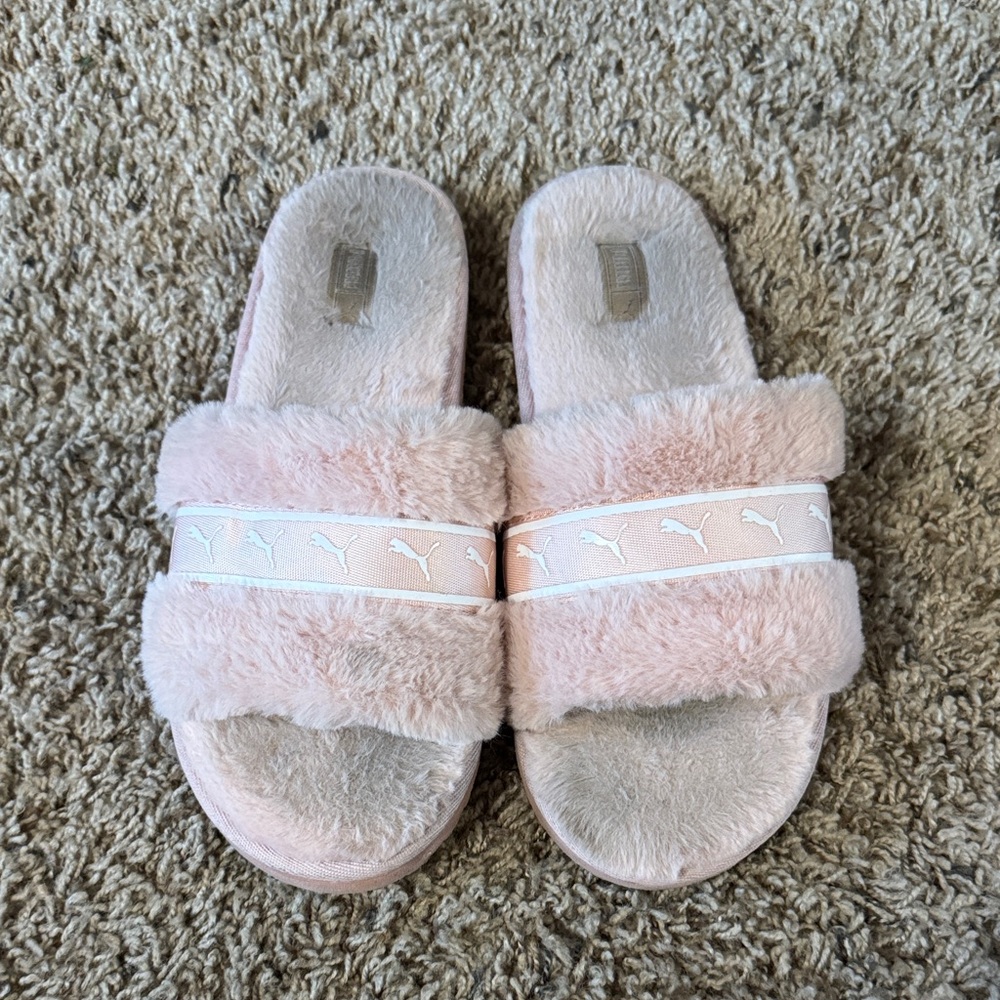 Puma Soft Pink Furry Slides